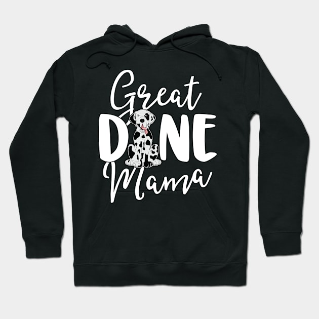 Harlequin Great Dane Mama Dog Owner Shirts Women Mom Gift Hoodie by 14thFloorApparel